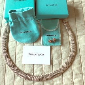 Tiffany’s Mesh Choker and Knot Studs, Original Box